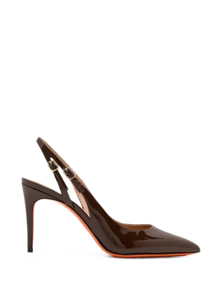 Pantofi cu toc Santoni slingback maro