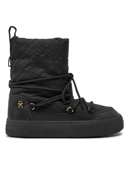 Апрески Tommy Hilfiger LACE-UP MONOGRAM SNOWBOOT черно