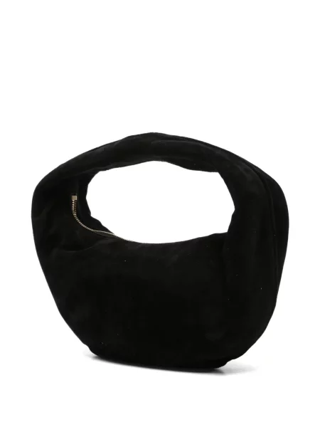 Τσάντα shopper Khaite σουέτ μαύρο