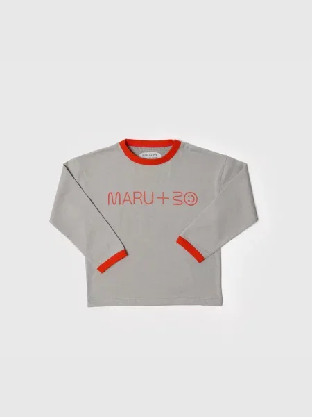 Maru + Bo Póló BASIC HEAVY-WEIGHT LOGO T-SHIRT' szürke