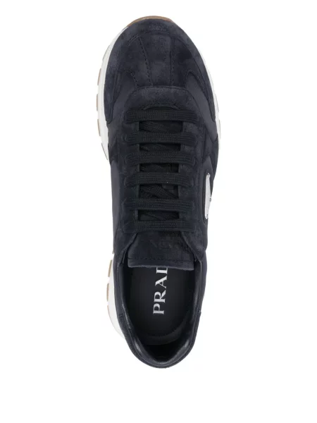 Sneakerși Prada din piele de căprioară albastru