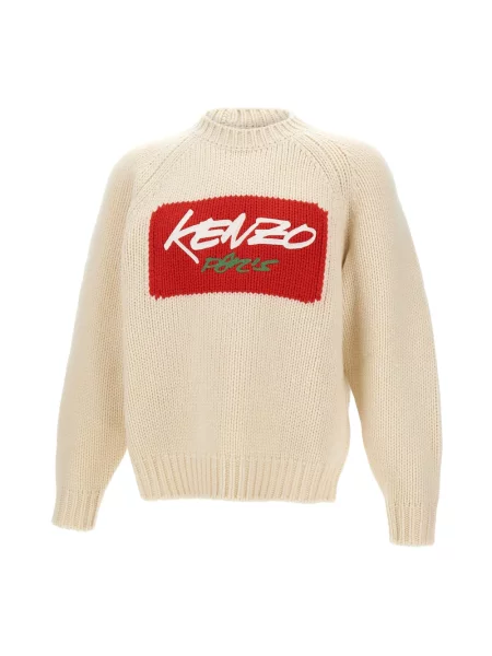 Sweter Kenzo wełniany biały