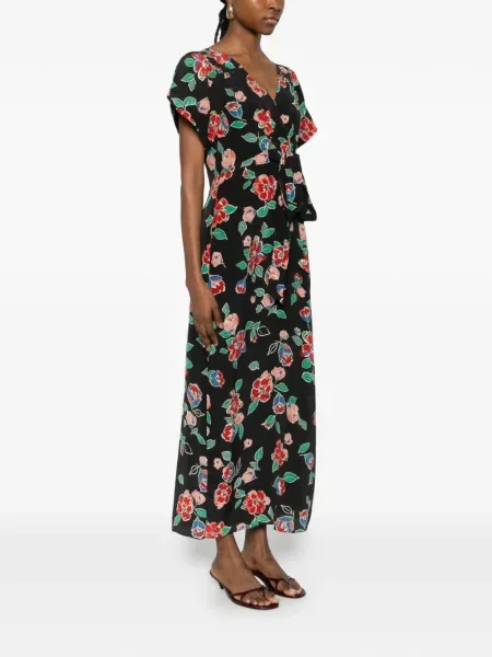 Rochie Rixo cu model floral de costum negru