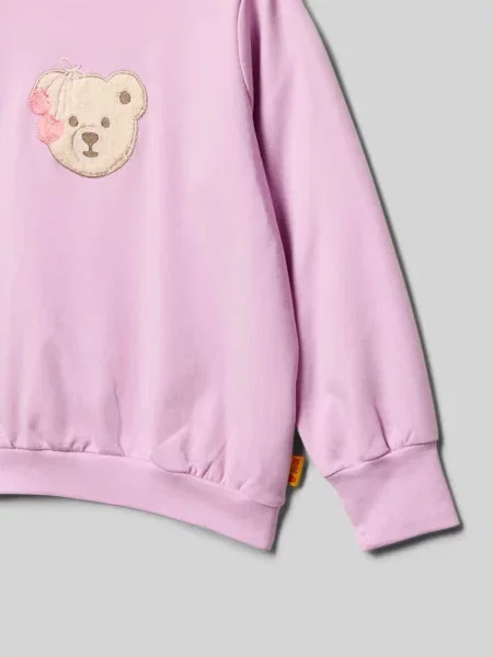 Bluza z wyhaftowanym motywem i detalem z logo Steiff