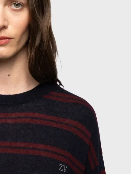 Кашемировый свитер Zadig&voltaire в полоску синий