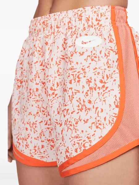 Pantaloni scurți Nike alergare cu talie înaltă în carouri albastru