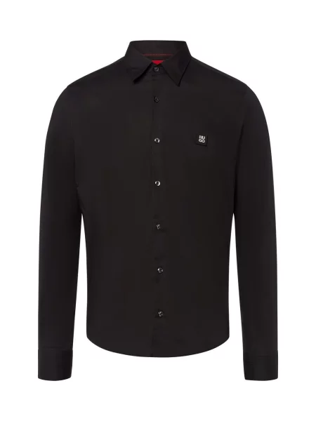 Koszula casualowa o kroju slim fit z mieszanki bawełny model ‘ERMO’ Hugo czarna