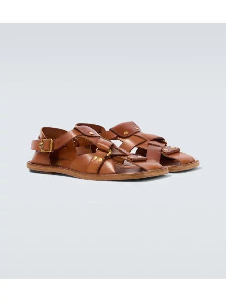 Sandale Versace din piele maro