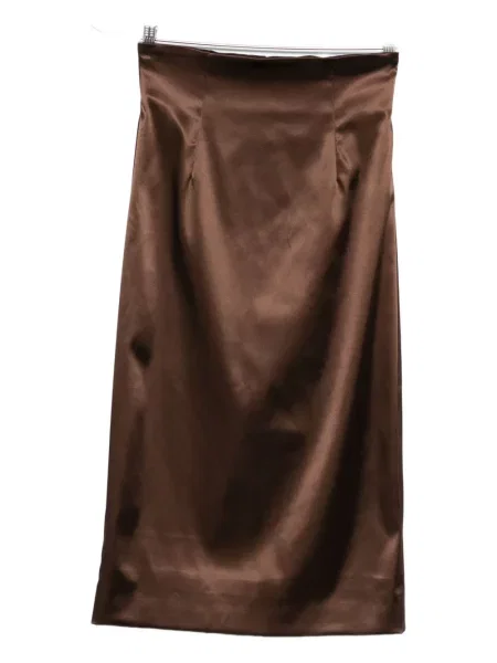 Midi sijonas Dolce & Gabbana satininis iki kelių ruda