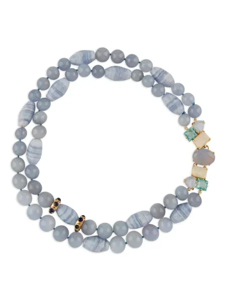 Colier Bounkit Jewelry din dantelă albastru
