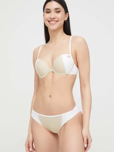 Dvoudílné plavky Emporio Armani zlatá vyztužený košík