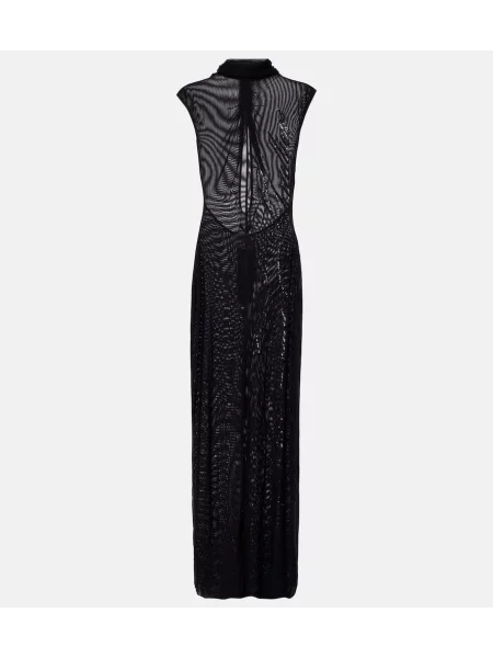 Rochie maxi Jean Paul Gaultier plasă de costum negru