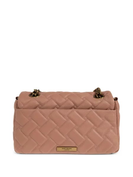 Δερμάτινη καπιτονέ τσάντα Kurt Geiger London ροζ