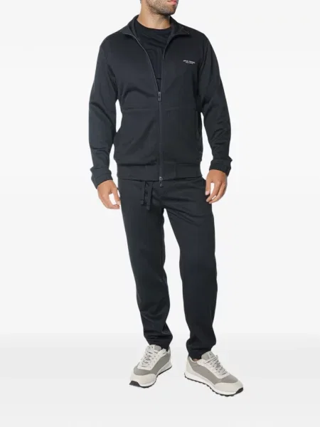 Суичър с цип Armani Exchange с принт синьо