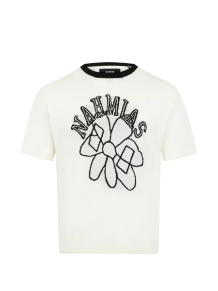 Tricou Nahmias cu model floral alb