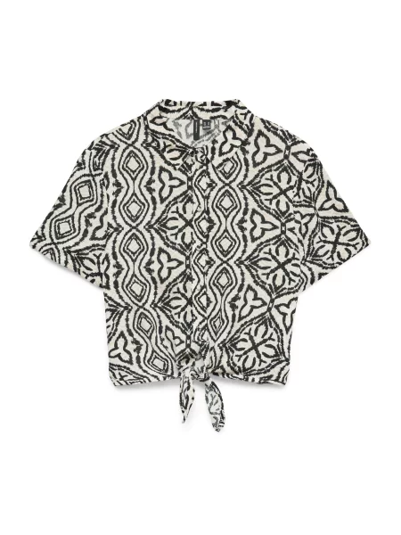 VERO MODA Bluză VMMENNY ecru negru