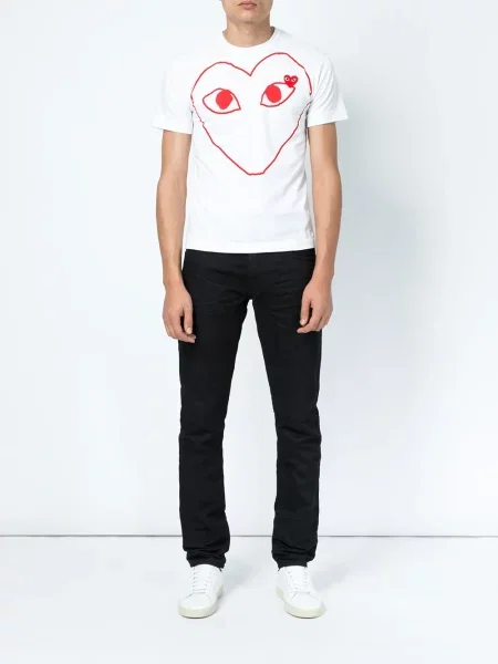 Raštuotas marškinėliai Comme Des Garçons Play balta