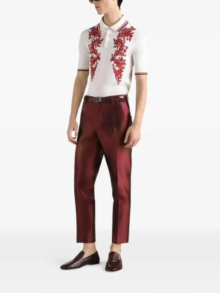 Μεταξωτό polo Dolce & Gabbana λευκό