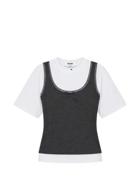 Tricou Msgm din dantelă alb