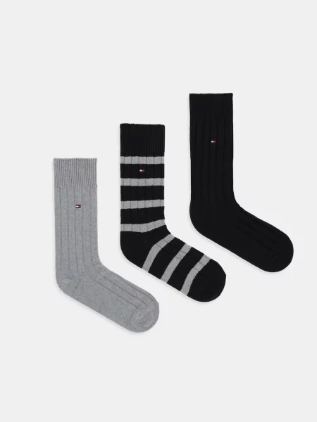 Skarpety z mieszanki bawełny w zestawie 3 szt. Tommy Hilfiger czarne