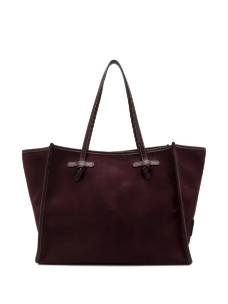 Geantă shopper Marcella Club din piele de căprioară maro