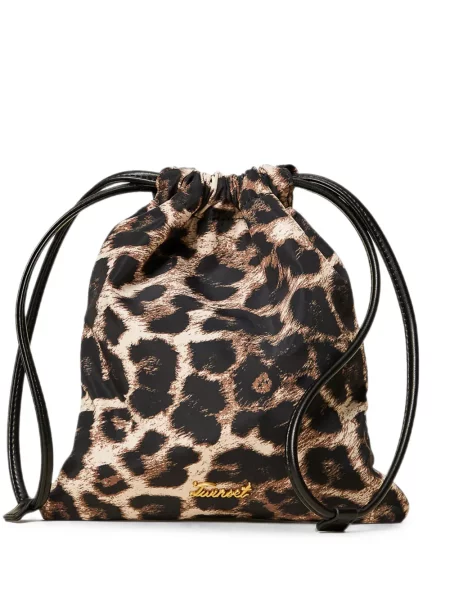 Portofel Twinset cu imagine cu model leopard cu cordon negru