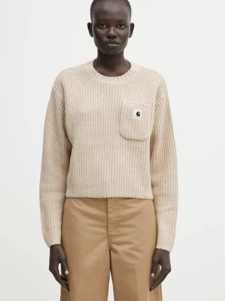 Carhartt WIP pulover din amestec de lână W Mira Sweater călduros bej