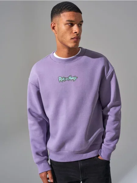 Sinsay Bluza Rick and Morty fioletowy