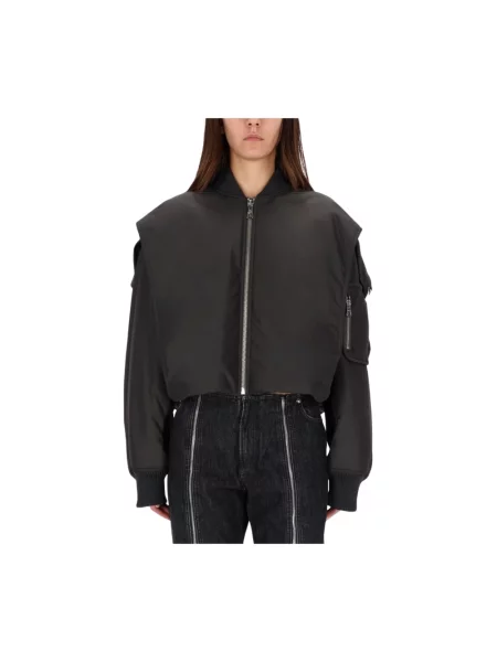 Kurtka bomber Jean Paul Gaultier z kapturem szary