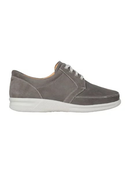 Sneakersy Ganter sznurowane skórzane szare