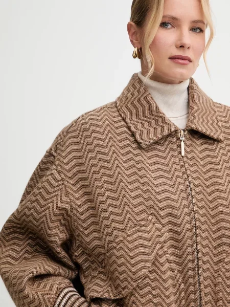 Шерстяная демисезонная куртка Missoni коричневая