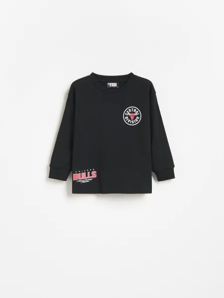 Reserved Tričko s dlhým rukávom Chicago Bulls NBA čierna