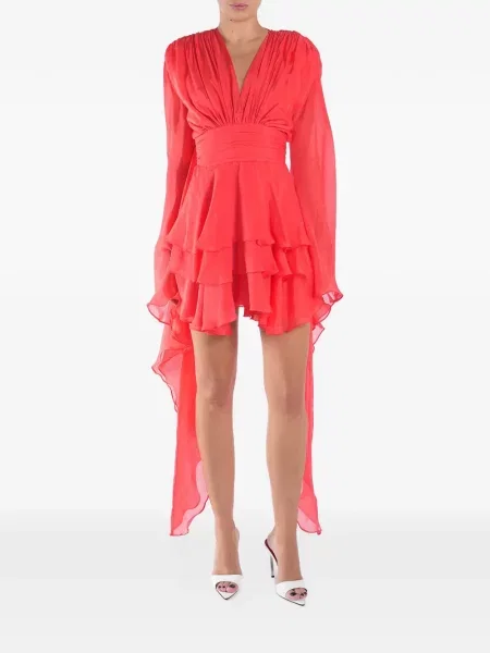 Rochie mini Monarh cu volane portocaliu
