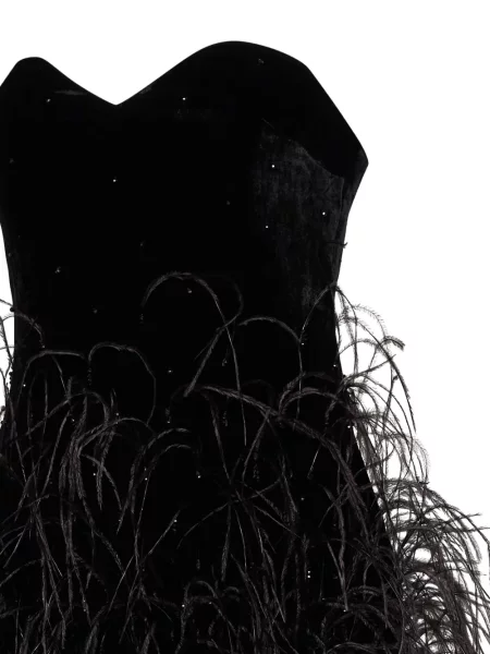 Rochie mini Amen cu pene negru