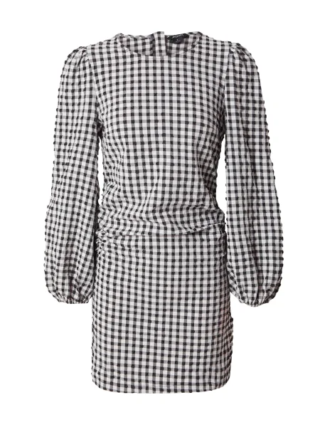 Monki Rochie gri / negru alb