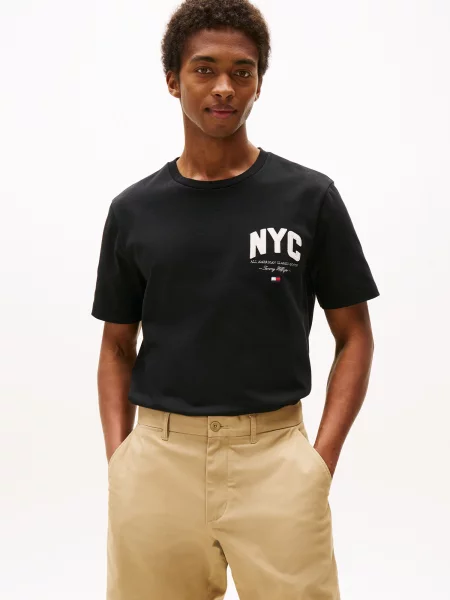 TOMMY HILFIGER Tricou negru alb
