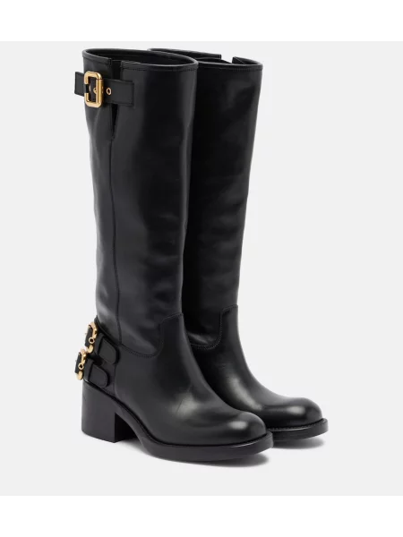 Botine Chloé din piele negru