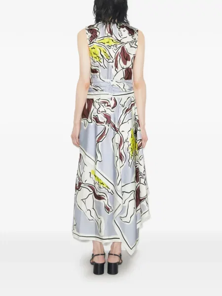 Rochie Tory Burch de mătase de costum albastru