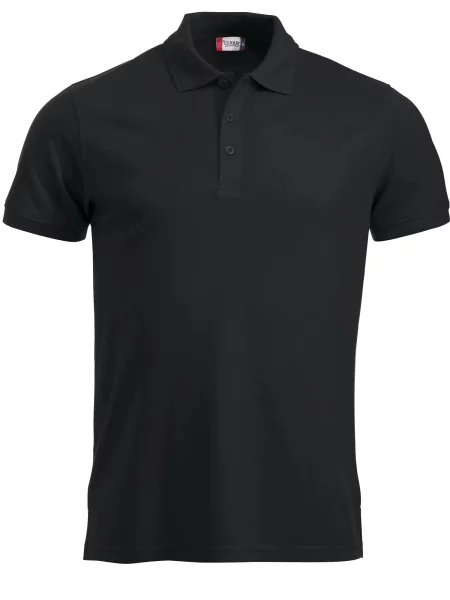 Clique Polo Manhattan mieszanka bawełna-poliester – black czarny