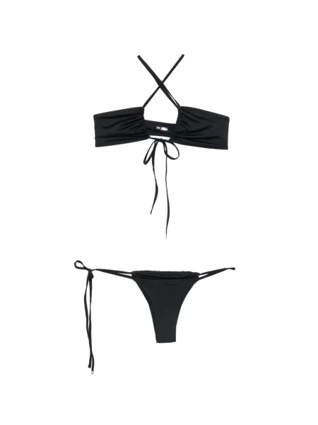 Bikini The Attico cu legături cu gât halter negru