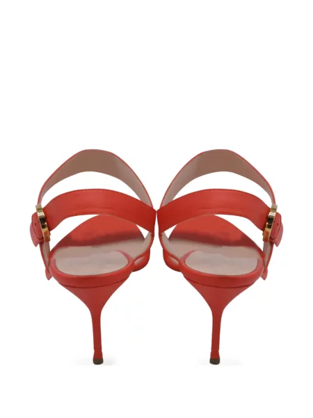 Kožené retro sandály Sergio Rossi Vintage s otevřenou patou oranžové