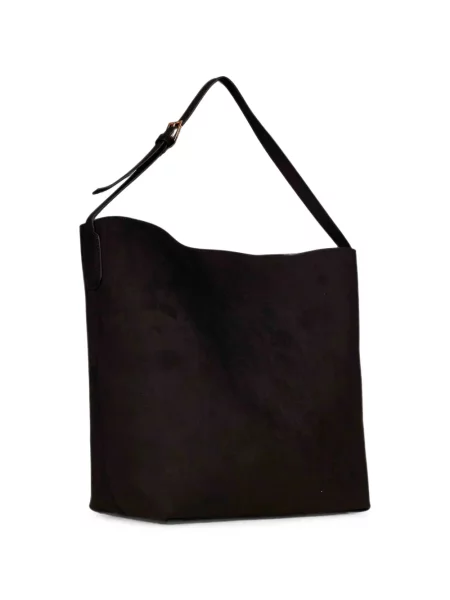 Geantă shopper Themoirè din piele de căprioară negru