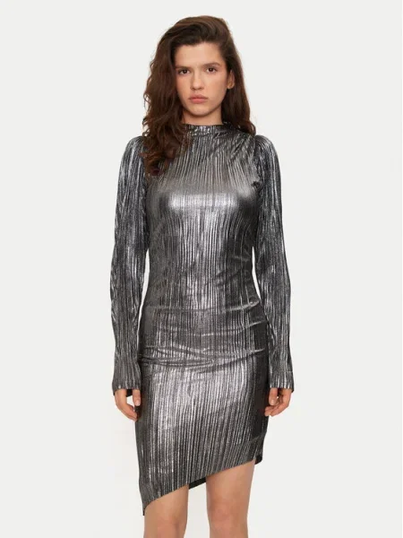 Bruuns Bazaar Koktejlové šaty strieborná