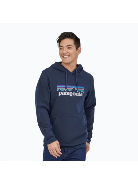 Потник с качулка Patagonia Logo Uprisal синьо