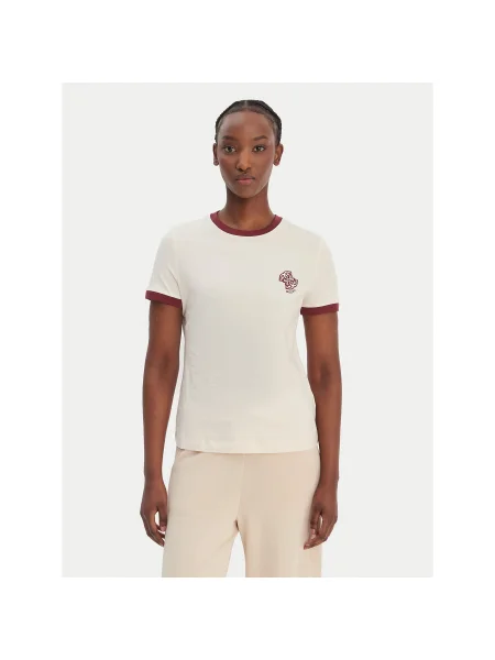 Guess Póló Ekru Regular Fit