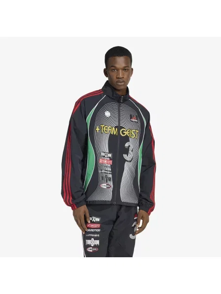 Яке adidas Teamgeist Moto Tracktop Black/ White/ Better Scarlet XL бяло