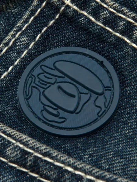 Pantaloni Aape By A Bathing Ape cu autograf albastru