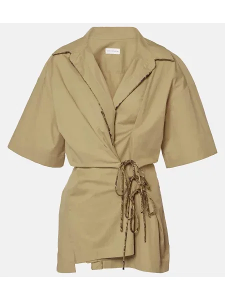 Cămașă Dries Van Noten din țesătură twill bej
