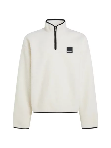 Hanorac din fleece Karl Lagerfeld Jeans din fleece alb