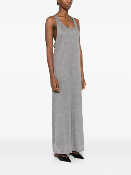 Rochie maxi Patrizia Pepe de lână de costum gri